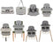 Kruzzel Multifunctionele Kinderstoel 6-in-1 - Veilig en Praktisch - Grijs - Voor Baby's van 6m+