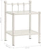 vidaXL - Nachtkastjes - 2 - st - metaal - en - glas - wit - en - transparant