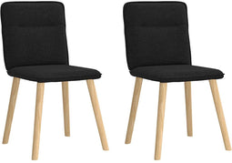 vidaXL - Eetkamerstoelen - 2 - st - stof - zwart