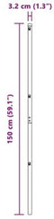vidaXL - Hekpalen - 13 - stuks - Ø32 - mm - 150 - cm - Gegalvaniseerd - Staal