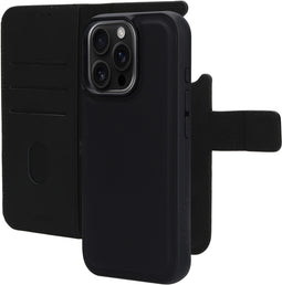 Mobiparts Leather 2 in 1 Wallet Case - Apple iPhone 16 Pro - Echt leer met uitneembare backcover - Zwart