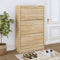 vidaXL - Schoenenkast - 63x24x147 - cm - bewerkt - hout - hoogglans - wit