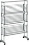 vidaXL - Droogrek - met - wieltjes - 89x64x129 - cm - aluminium