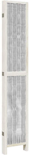 vidaXL - Kamerscherm - met - 5 - panelen - massief - paulowniahout - wit