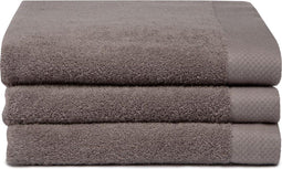 Seahorse Pure - Badhanddoek - Set van 3 - Superzacht - 60x110 cm - Cement Grijs (3 stuks)