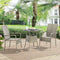 Juskys Yoro - Tuintafel - Rond 60 cm - Grijs - Incl. Glasplaat