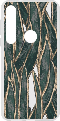 Hoesje Siliconen Geschikt voor Motorola Moto G8 Plus - Design Backcover siliconen - Meerkleurig / Wild Leaves