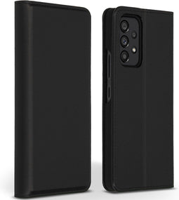 Accezz Samsung Galaxy A53 - Book Case - Echt Nappa leer met pasjeshouder - Zwart