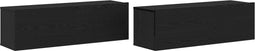 vidaXL - TV-kasten - 2 - stuks - Zwart - Eiken - 100x30x30 - cm - Bewerkt - Hout