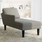 vidaXL - Chaise - longue - met - kussen - corduroy - stof - lichtgrijs