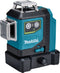 Makita SK700GDX 12V Max Li-Ion accu kruislijnlaser set (1x 4.0Ah) in tas - zelfnivellerend - groen 3x360° - 35m
