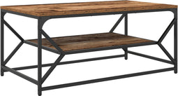 vidaXL - Salontafel - met - Plank - - - Gerecycled - Hout, - 90x50x40 - cm