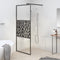 vidaXL - Inloopdouchewand - met - stenenmotief - 90x195 - cm - ESG-glas - zwart