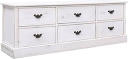 vidaXL - Tv-meubel - 108x30x40 - cm - massief - paulowniahout - antiekwit