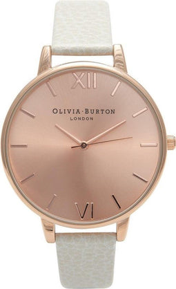 Olivia Burton OB13BD11 - Polshorloge - Big Dial Mink & Rosegold - Wit - Ø 38 mm