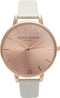 Olivia Burton OB13BD11 - Polshorloge - Big Dial Mink & Rosegold - Wit - Ø 38 mm