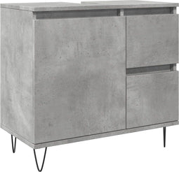 vidaXL - Badkamerkast - 65x33x60 - cm - bewerkt - hout - betongrijs
