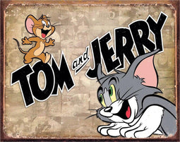 Tom & Jerry Retro Panels. Metalen wandbord 31,5 x 40,5 cm.