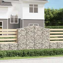 vidaXL - Schanskorven - 4 - st - gewelfd - 200x50x160/180 - cm - ijzer