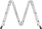 Hosel Multifunctionele vouwladder 4 in 1 - 3.6M - Aluminium - Zilver zwart
