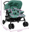 vidaXL - Tweelingkinderwagen - staal - groen