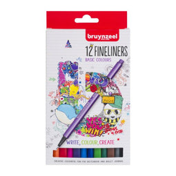 Bruynzeel - fineliner set 12 kleuren | 6 stuks