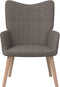 vidaXL Relaxstoel met voetenbank stof taupe