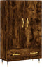 vidaXL - Hoge - kast - 69,5x31x115 - cm - bewerkt - hout - gerookt - eikenkleurig