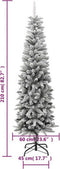 vidaXL - Kunstkerstboom - met - sneeuw - smal - 210 - cm - PVC - en - PE