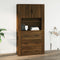 vidaXL - Wandkast - 80x33x80 - cm - bewerkt - hout - bruin - eikenkleur