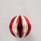 Papieren kerstbal - wit - rood- 12,7 cm - Boltze