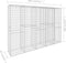 vidaXL - Schanskorfmuur - met - deksel - 300x50x200 - cm - gegalvaniseerd - staal