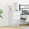 vidaXL - Nachtkastje - met - LED - Wit - 39x34,5x65 - cm - Gelaagd - Hout