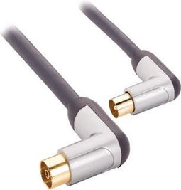 Profigold Prov8805 Coaxkabel Male Gehoekt - Female Gehoekt 5,00 M Zwart