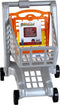 Klein Toys boodschappenwagentje - 42x35x47 cm - klapstoeltje voor poppen tot 50 cm - lichtlopende wielen - grijs oranje geel