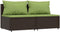 vidaXL - Tuinmiddenbanken - met - kussens - 2 - st - poly - rattan - bruin