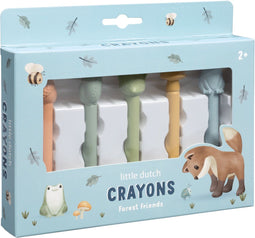 Little Dutch waskrijtjes Forest Friends - creatief peuter speelgoed - stimuleert fijne motoriek - (5 stuks)