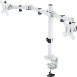 Deltaco GAM-040-W - Dubbele monitor bureausteun - 13"-32" schermen VESA 75x75/100x100 - Wit
