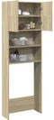 vidaXL - Wasmachinekast - 64x25,5x190 - cm - bewerkt - hout - sonoma - eikenkleurig