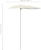 vidaXL - Parasol - half - met - paal - 180x90 - cm - bordeauxrood