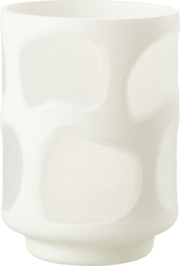 J-Line vaas Vlekken - glas - wit - 19.50 cm hoog