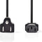 Nedis Stroomkabel - USA Male - IEC-320-C13 - Recht - Recht - Vernikkeld - 2.00 m - Rond - PVC - Zwart - Label