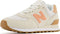 New Balance 574 - Lage Sneakers - Suède met mesh - Crème - Licht oranje