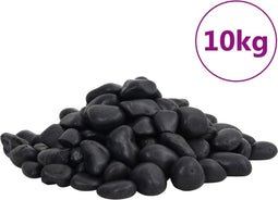 vidaXL - Kiezelstenen - gepolijst - 2-5 - cm - 10 - kg - zwart