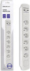 Qoltec Overspanningsbeveiliging | 6 stopcontacten | 2 x USB| 1.8m | Wit.