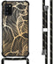 iMoshion Hoesje Geschikt voor Samsung Galaxy A41 Hoesje Met Koord - iMoshion Design Hoesje met Koord - Goud / Zwart / Golden Leaves