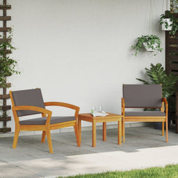 vidaXL - 3-delige - Bistro - Set - met - Kussens, - Gemaakt - van - Massief - Acaciahout