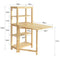 SoBuy Max - Opklapbare eettafel - Zijplank 4 niveaus - 126 x 60 x 98 cm - Naturel