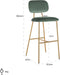 Richmond Barstoel Xenia Jade Velvet / Brushed Gold (Genova 504 Jade)