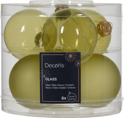 Kerstbal glas d6 cm pistache 6st kerst